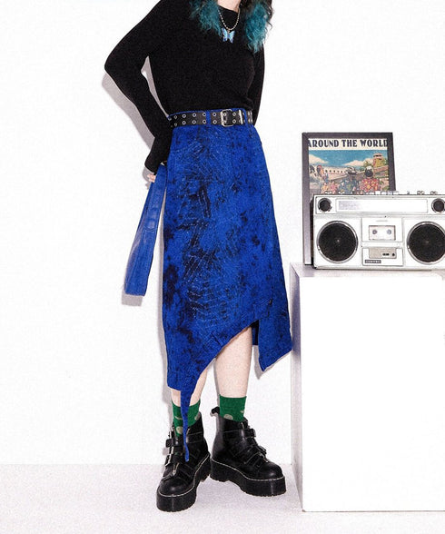 Asymmetric Stitch Dyed Skirt